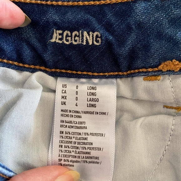 🎉HP🎉 AEO Super Stretch Jegging Jeans 0 Long - Picture 7 of 8